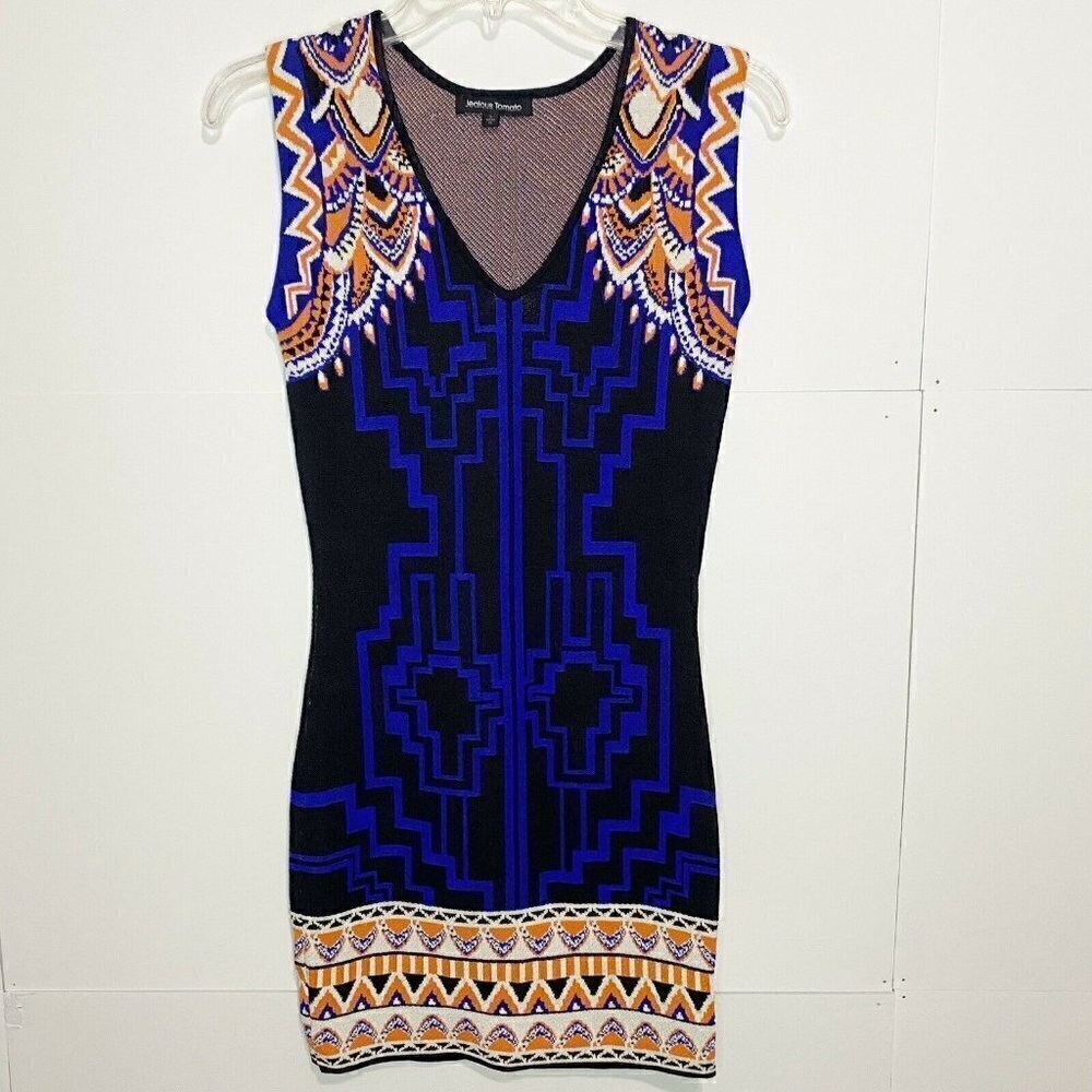 NWOT Jealous Tomato Women Size Small Multicolor Rayon Aztec Sweater Dress NEW